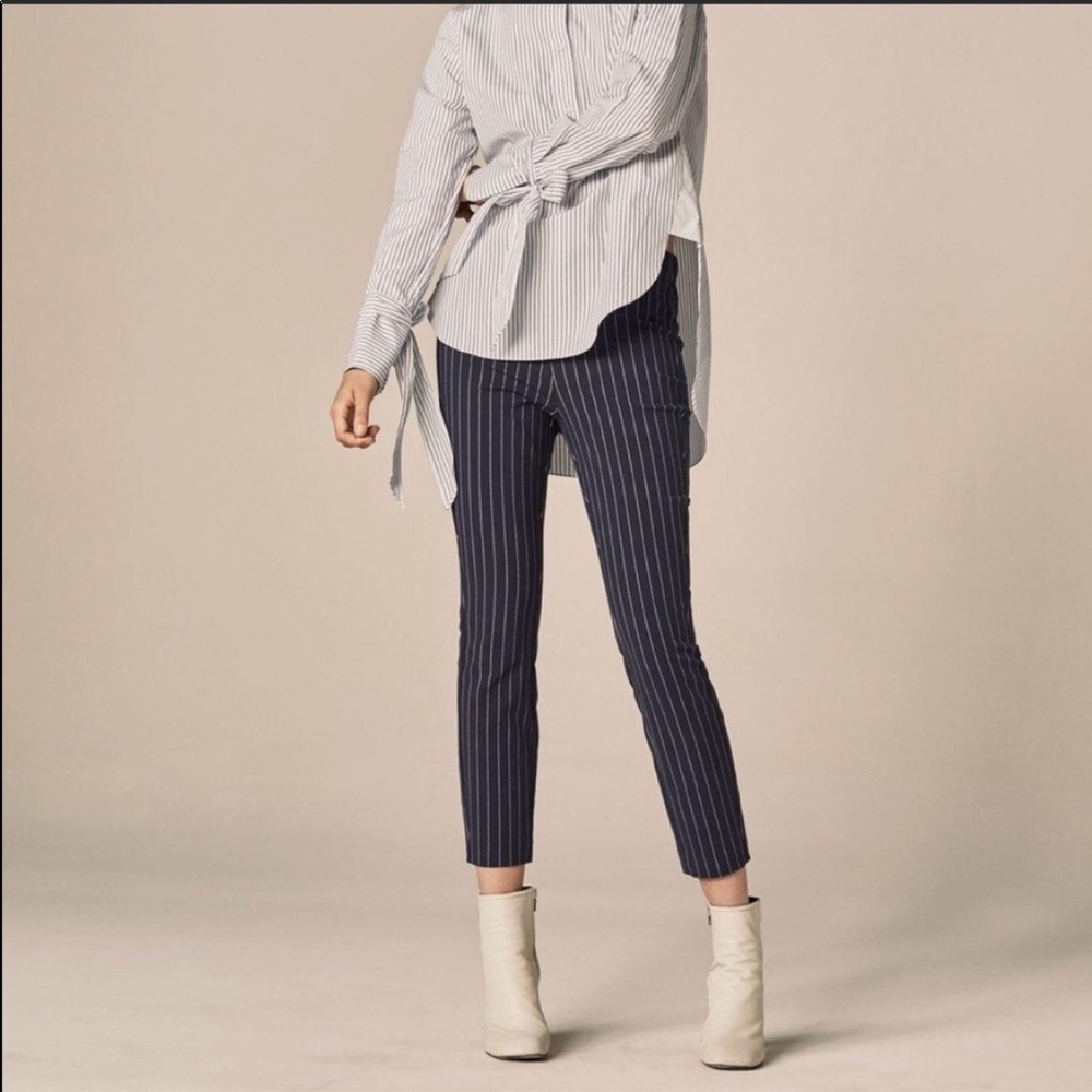 Rag & Bone Navy Pinstripe Ankle Pant